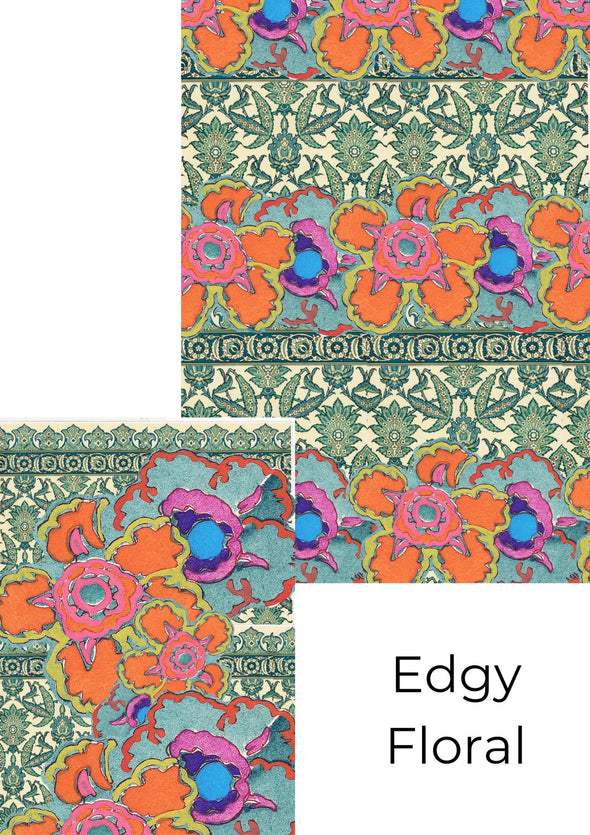 Edgy Floral decoupage paper set