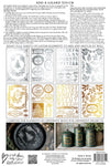 Back of IOD Figgy & Flourish gilded foil transfer showing instructions and design previews