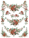 Sheet of La Folie Paint Inlay featuring cascading floral sprays and vines