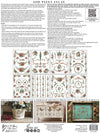 Back cover showing IOD La Folie Paint Inlay design sheets with instructions and examples