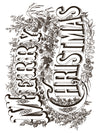 Sheet of vintage-style “Merry Christmas” typography artwork from Twelfth Night Paint Inlay.
