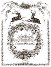Sheet featuring deer, foliage, and “Christmas Comes But Once a Year” design from Twelfth Night Paint Inlay.