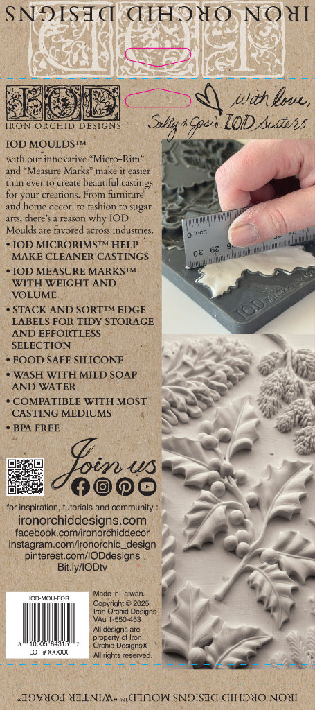 Retail packaging of the IOD Winter Forage Mould featuring seasonal design details.