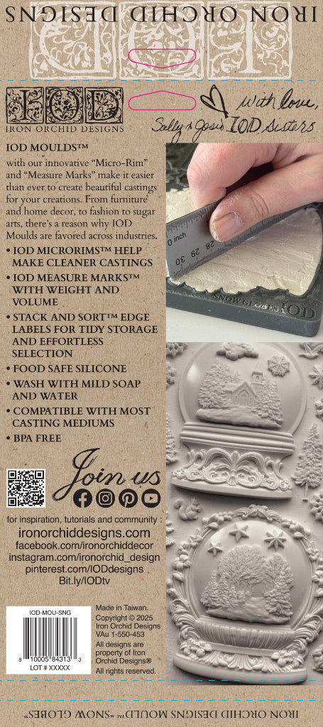 Packaging of IOD Snow Globe Mould for crafting and décor