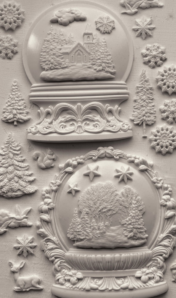 Resin cast made with IOD Snow Globe Mould showing festive details