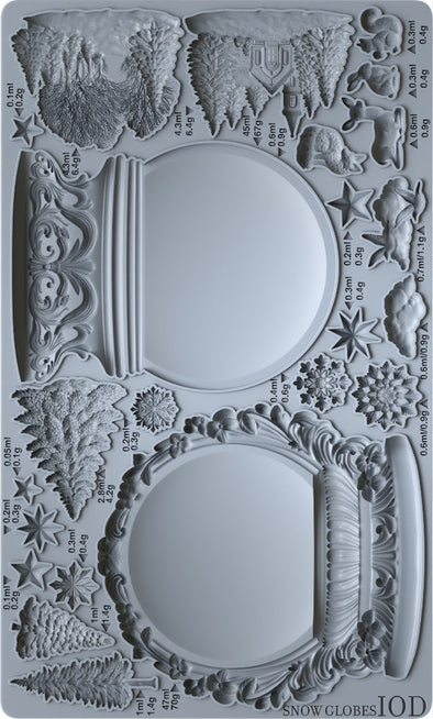 IOD Snow Globe Mould with winter-themed designs