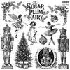 Full sheet of IOD Sugar Plum Stamp artwork including nutcrackers, ballerinas, Clara, Mouse King, and Christmas tree.