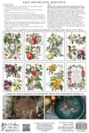 Back packaging of IOD Clementine Transfer showing instructions and all 8 design sheets.