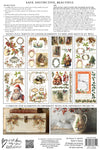 Back packaging of IOD Santa’s Hollow Transfer showing eight sheets of vintage Christmas elements.