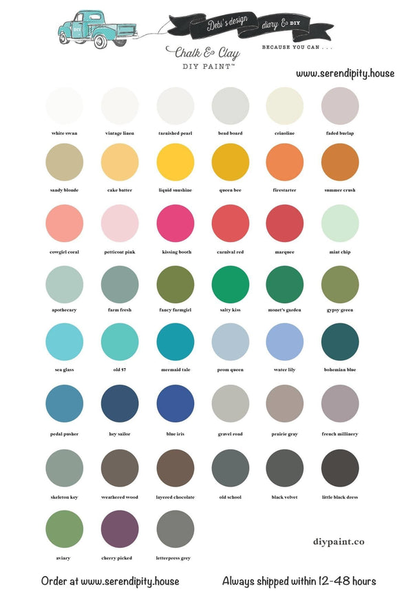 Color chart for DIY Paints