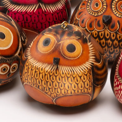 Owl Gourd Ornament - Serendipity House LLC