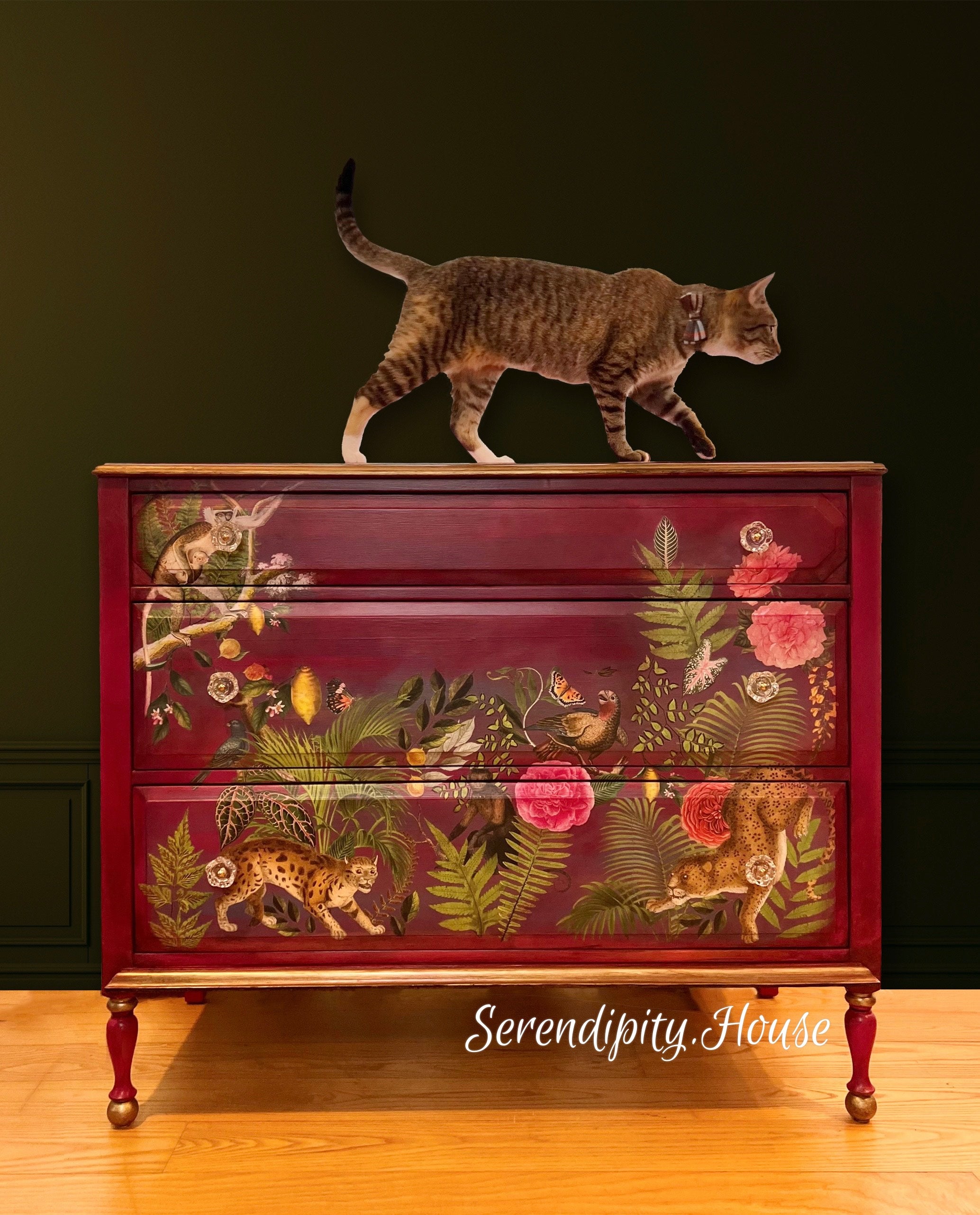 painted boho dresser bohemian furniture Leah Noell Design Co