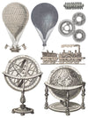 Steam train and hot air balloons from IOD Exploration Decor Transfer