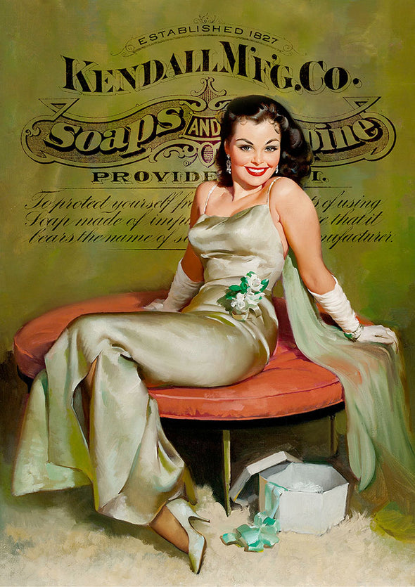 Lady in Silk Gown Pin Up - Serendipity House LLC