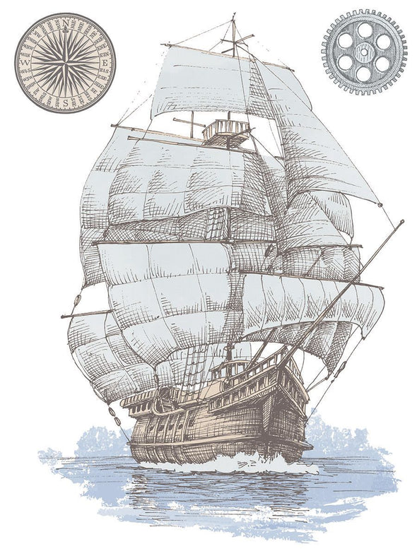 Vintage Sailing Vessel image from IOD Exploration Decor Transfer