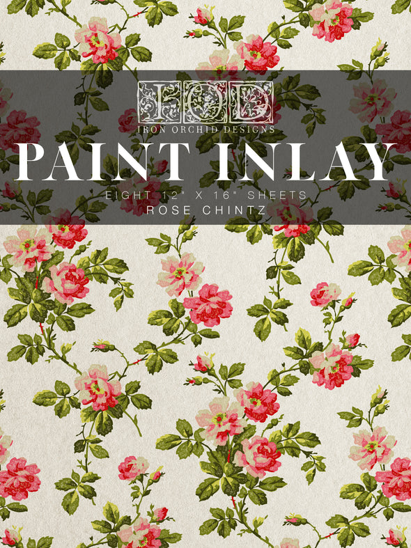 Rose Chintz Paint Inlay - Serendipity House LLC