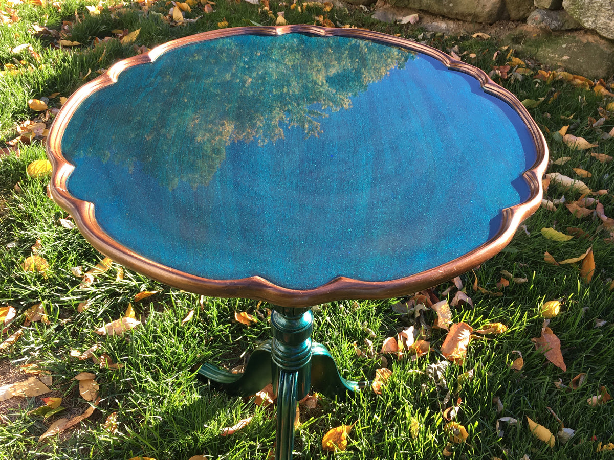 Pie Crust Table with Epoxy | Serendipity House LLC