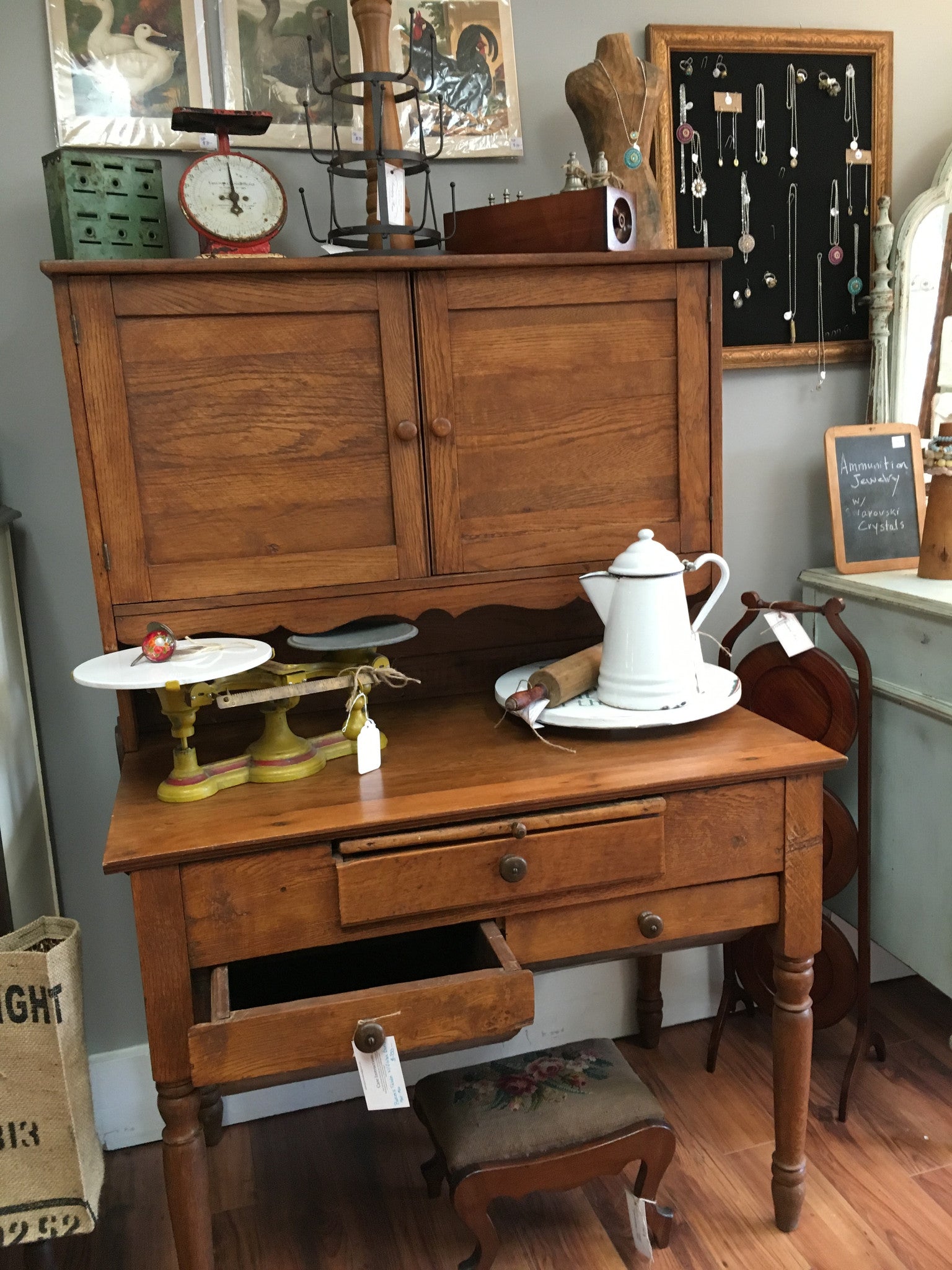Antique outlet bakers cabinet